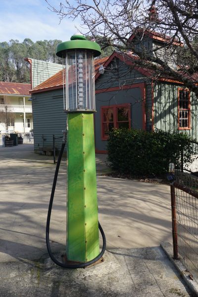 [Picture of Old 1930s gas pump]